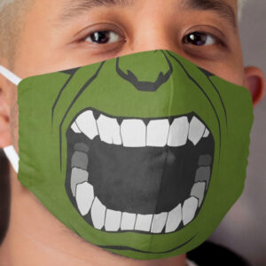 Big green comic book superhero faceMask