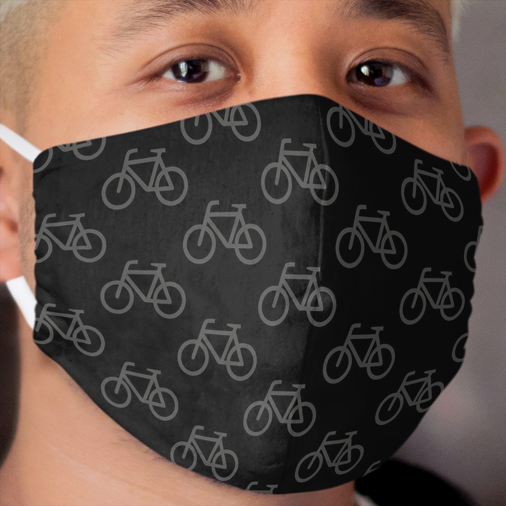 Bike Pattern (Grey and Black) Cloth Face Mask