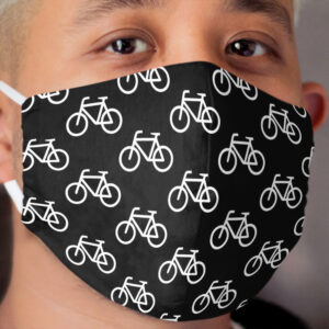 Bike Pattern (White and Black) Cloth Face Mask