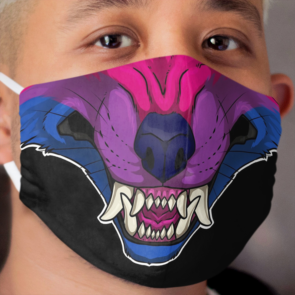 Bisexual Wolf Snarl Cloth Face Mask