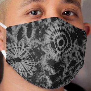Black and Gray Tie Dye Cloth Face Mask