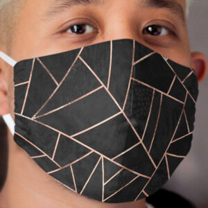 Black And Rose Gold Cloth Face Mask