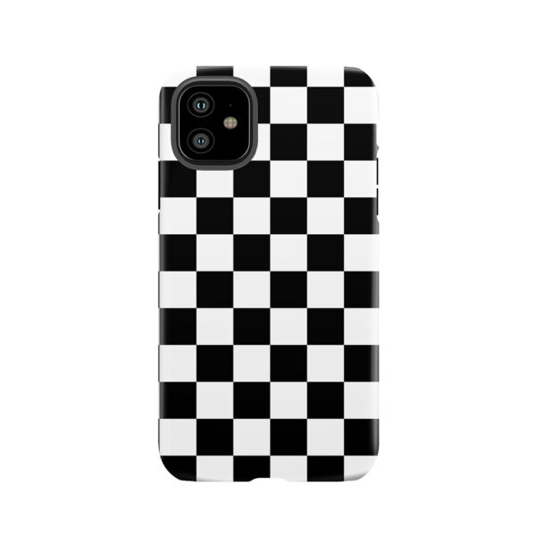Black And White Checkerboard Pattern Tough Phone Case