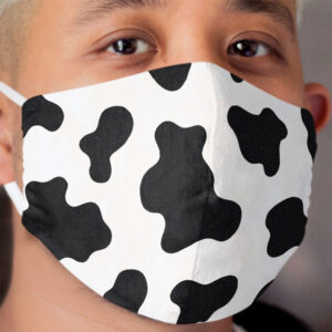 Black and White Cow Print Cloth Face Mask