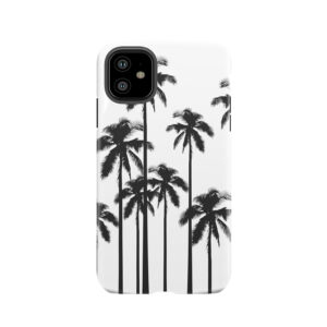 Black And White Exotic Tropical Palm Trees Tough Phone Case