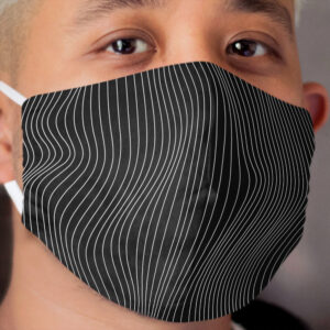 Black and White Illusion Waves Pattern 2 Cloth Face Mask