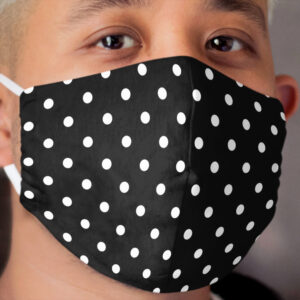 Black and White Polka Dots Cloth Face Mask