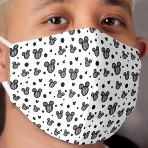Black and white scribble dots / mouse heads Cloth Face Mask