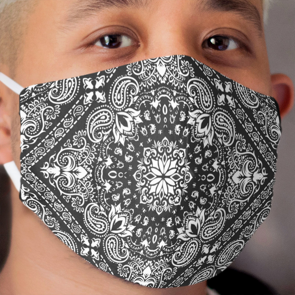 black bandana Cloth Face Mask 2