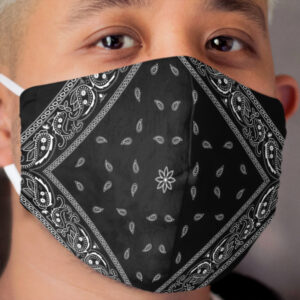 Black Bandana Cloth Face Mask