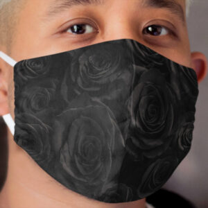 Black Bouquet of Roses Cloth Face Mask