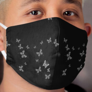 Black butterfly print ,black mask , butterfly Cloth Face Mask