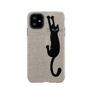 Black Cat Holding On Tough Phone Case