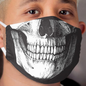 Black ink skull Cloth Face Mask
