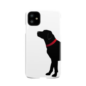 Black Labrador With Red Collar Phone Case