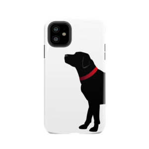 Black Labrador With Red Collar Tough Phone Case