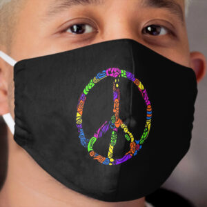 black light 70s peace sign Cloth Face Mask