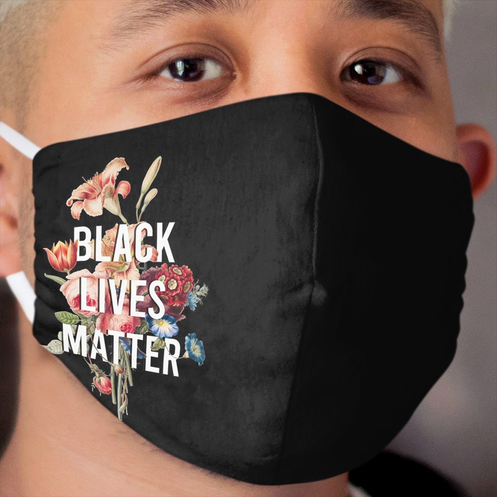 Black Lives Matter Floral Cloth Face Mask