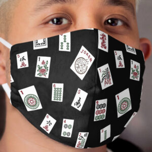Black Mahjong Cloth Face Mask