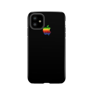 Black Paint Drip Classic Apple Logo Iphone Ipad And Laptop Tough Phone Case