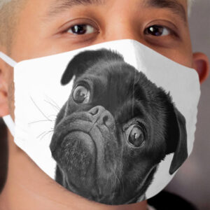 Black pug Cloth Face Mask