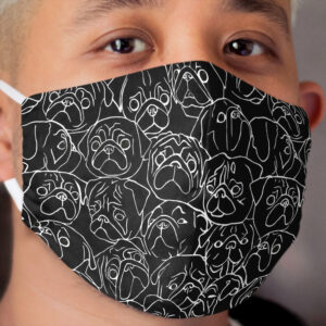 Black Pugs Cloth Face Mask