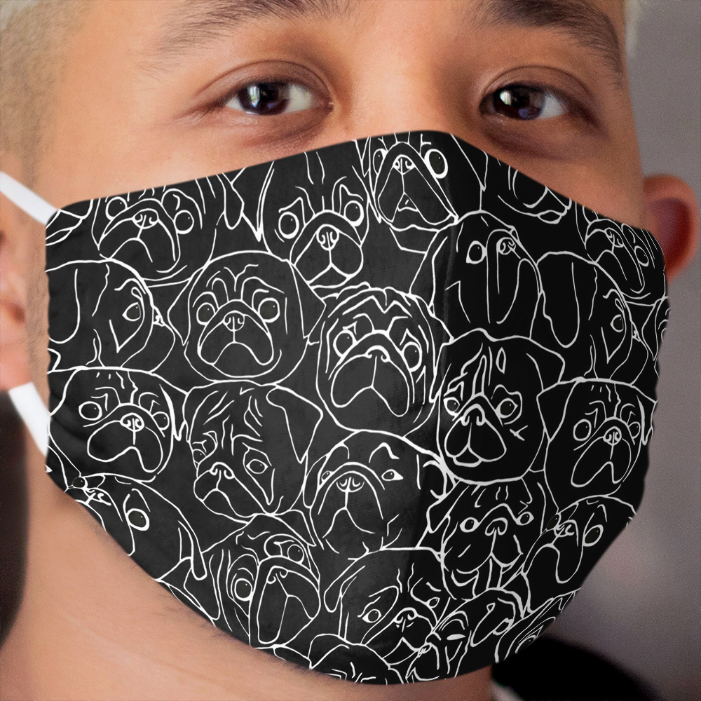 Black Pugs Cloth Face Mask