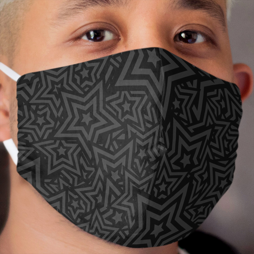 BLACK STAR PATTERN Cloth Face Mask