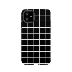 Black Tumblr Grid Pattern Tough Phone Case