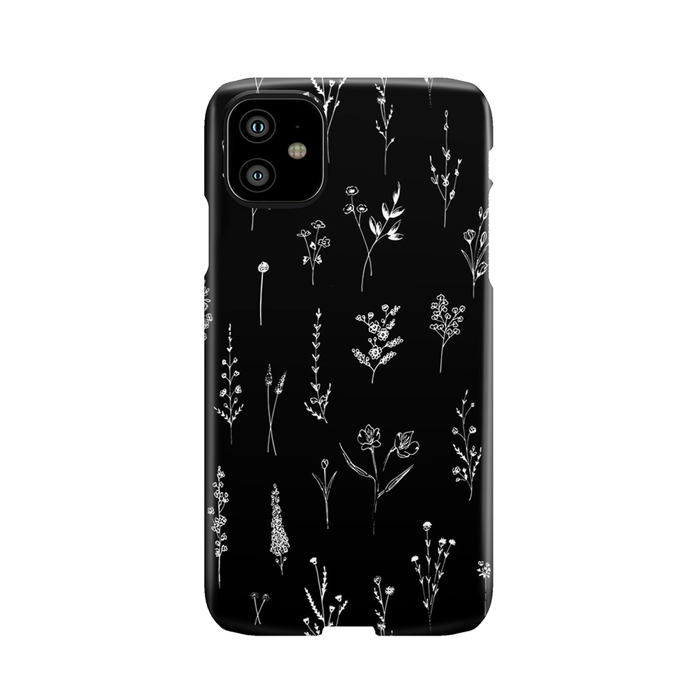 Black Wildflowers Phone Case