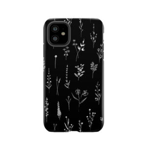 Black Wildflowers Tough Phone Case