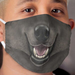 Black Wolf Cloth Face Mask