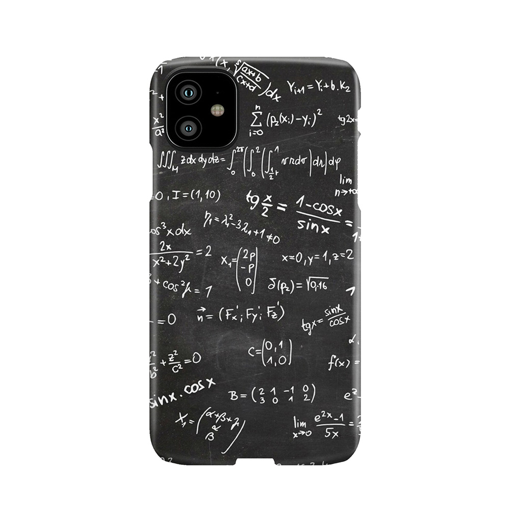 Blackboard With Numbers Math Formulas Mathematics Equations Phone Case