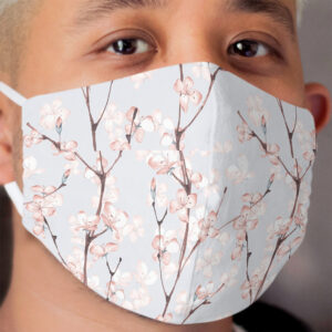 Blossom. Watercolor seamless floral pattern Cloth Face Mask