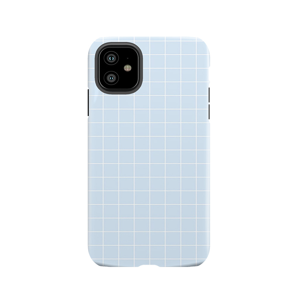 Blue Aesthetic Grid Tough Phone Case