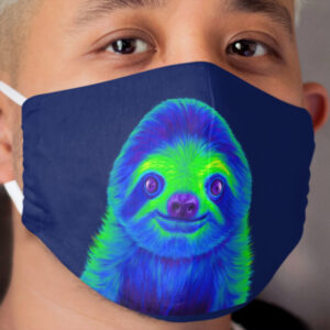Blue and Green Sloth Cloth Face Mask