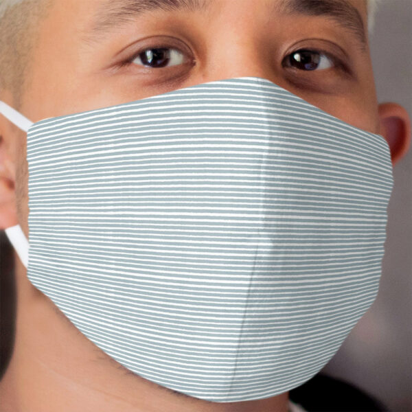 Blue and White Tiny Stripes Cloth Face Mask