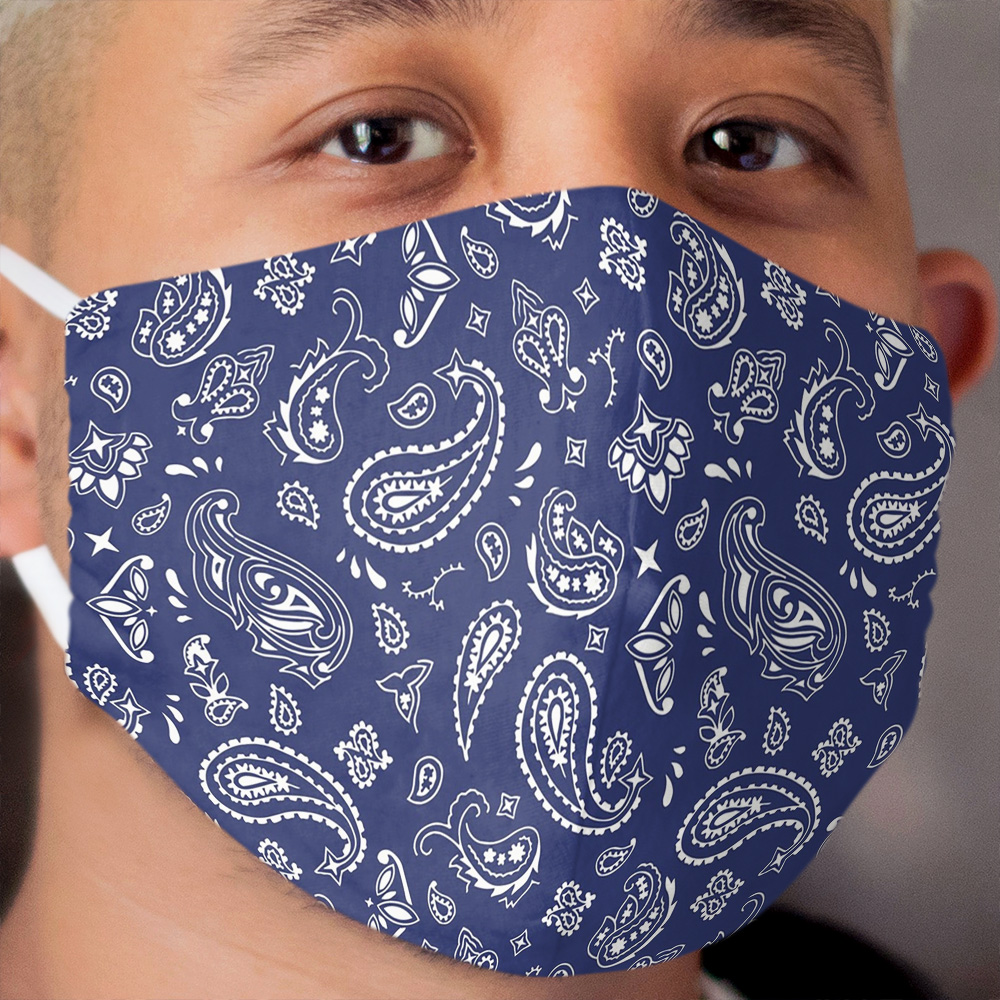 Blue Bandana Cloth Face Mask