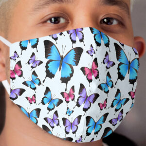 Blue Butterfly Pattern | Pink Butterflies Pattern | Cute Butterfly Cloth Face Mask | Funny Butterfly Home Decor Cloth Face Mask