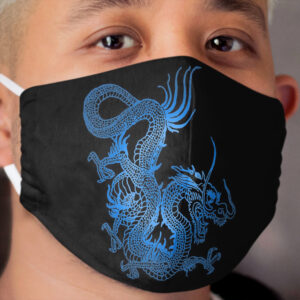 Blue Chinese Dragon Cloth Face Mask
