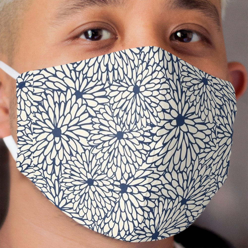 Blue flowers Cloth Face Mask