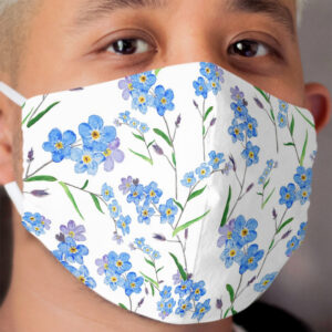 blue forget me not pattern Cloth Face Mask