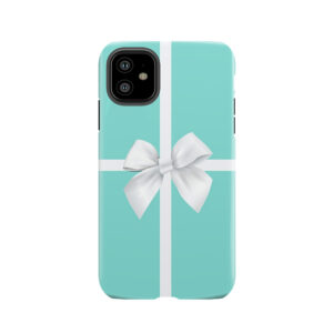 Blue Gift Box White Bow Tough Phone Case