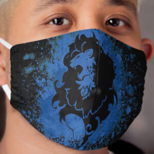 Blue Lion Splatter Cloth Face Mask