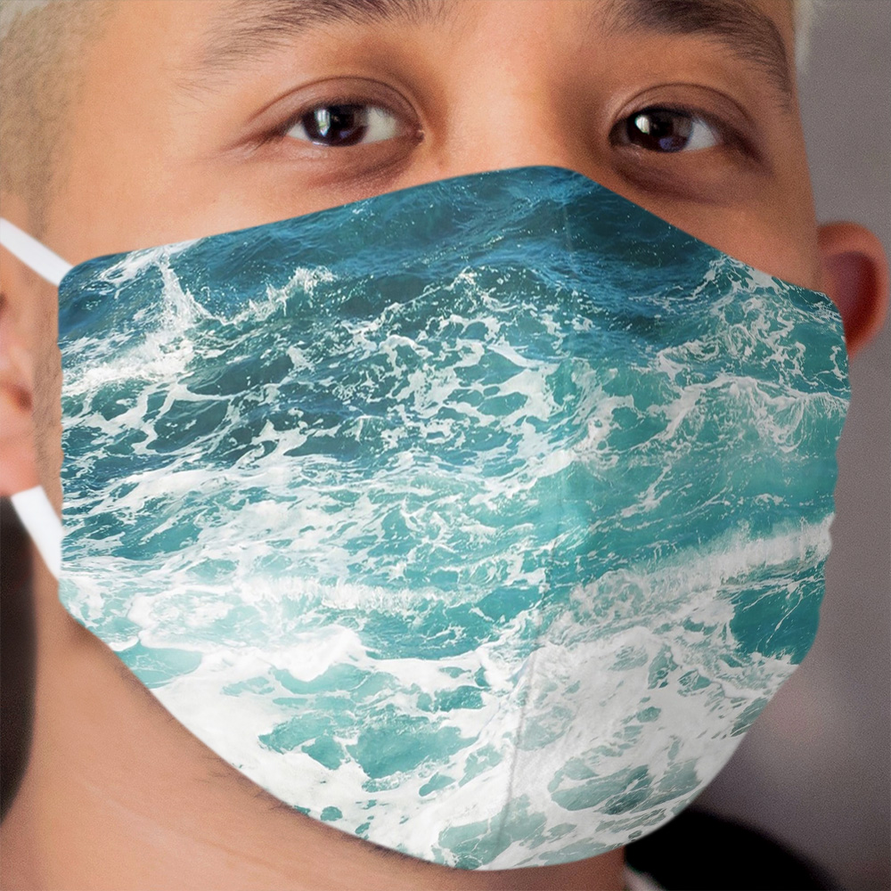 Blue Ocean Waves Cloth Face Mask