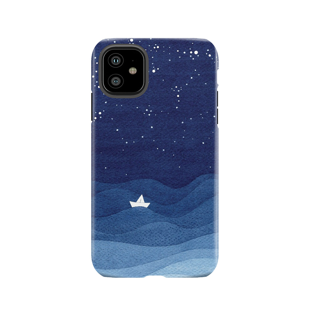 Blue Ocean Waves, Sailboat Ocean Stars Tough Phone Case