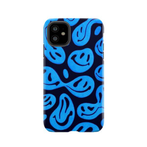 Blue Smiley Face Pattern Tough Phone Case