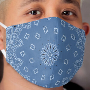 Blue Streetwear Paisley Bandana Pattern Cloth Face Mask