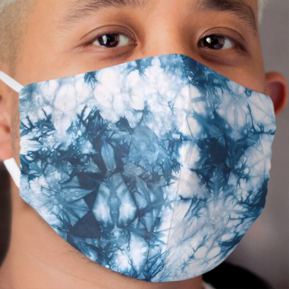 Blue Tie-Dye Cloth Face Mask