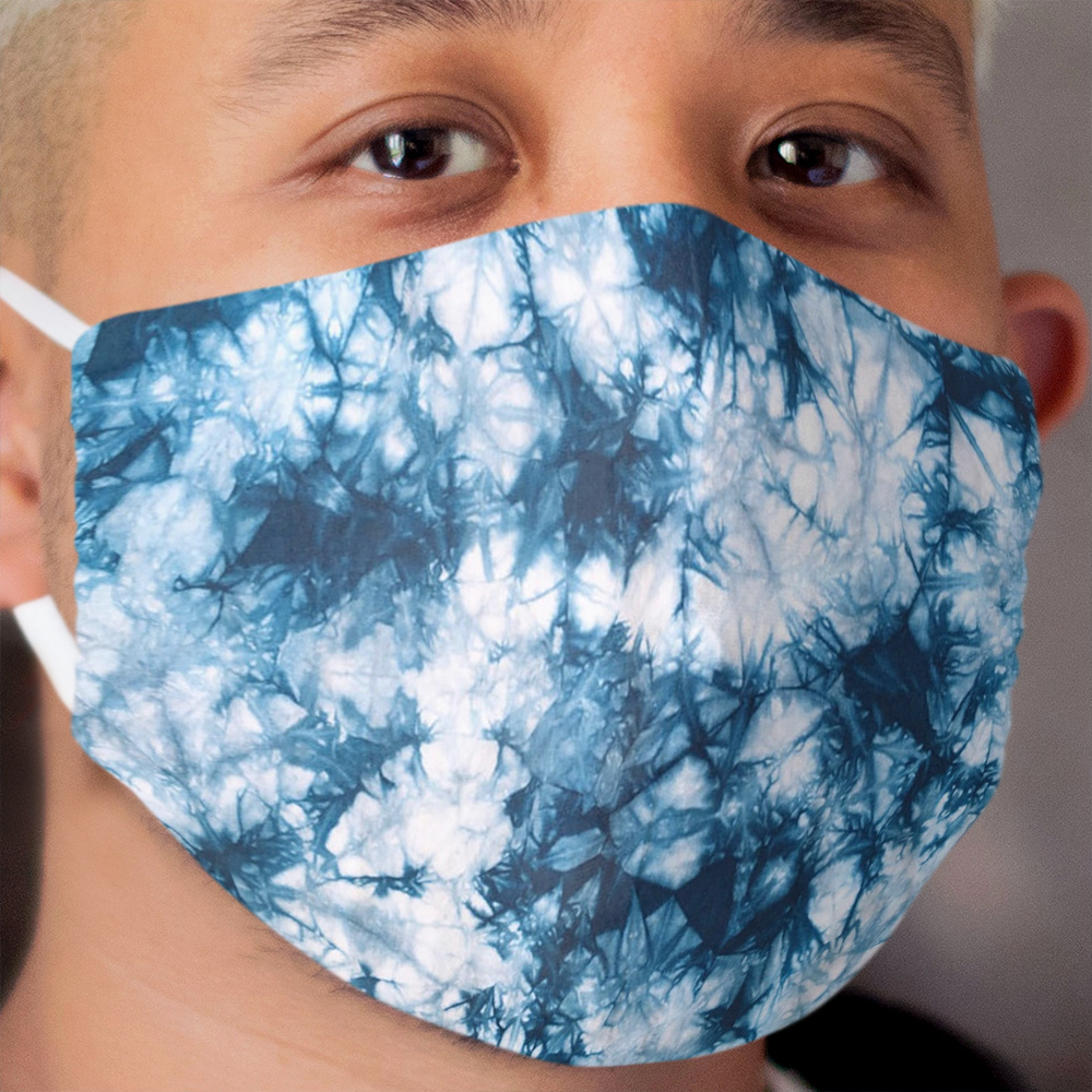 Blue Tie Dye Pattern Cloth Face Mask